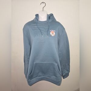 Blue Hoodie with Embroidered Logo